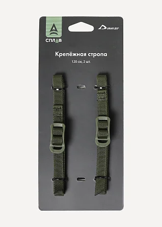 Крепежная стропа 10 мм с трехщелевкой Duraflex 120 см 2 шт оливковый