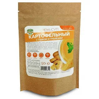 Суп картофельный с сыром крем-суп с гренками 50 г. Organic Food