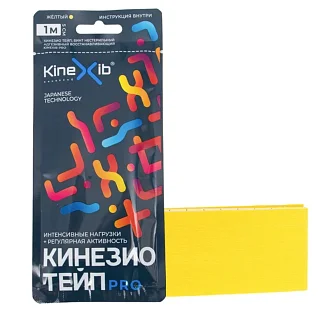 Кинезио тейп Kinexib Pro (1м*5см) желтый