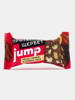 Батончик протеиновый JUMP щербет с орехом пекан, кешью и семенами льна, 50г