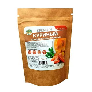 Крем-суп куриный картофельный с гренками 50 г.Organic Food